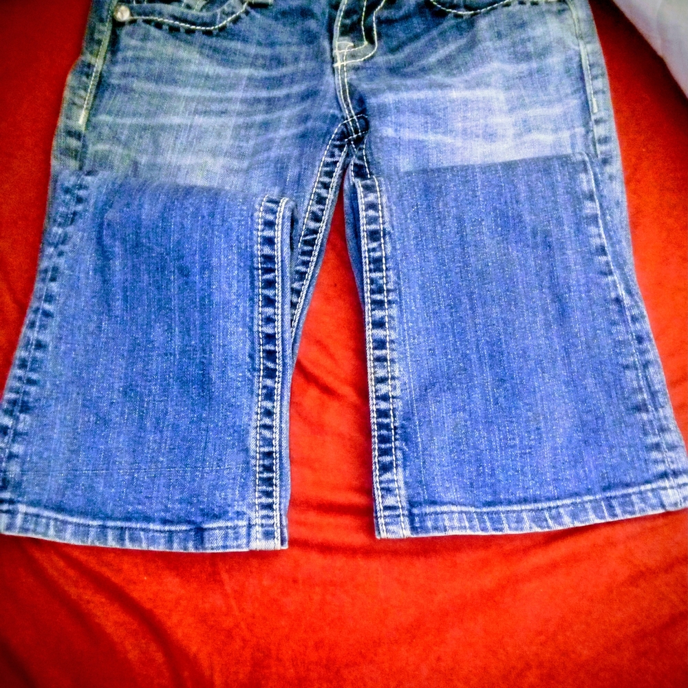 Miss Me Blue Boot Cut Jeans with Embellished Pockets - Picture 3 of 5